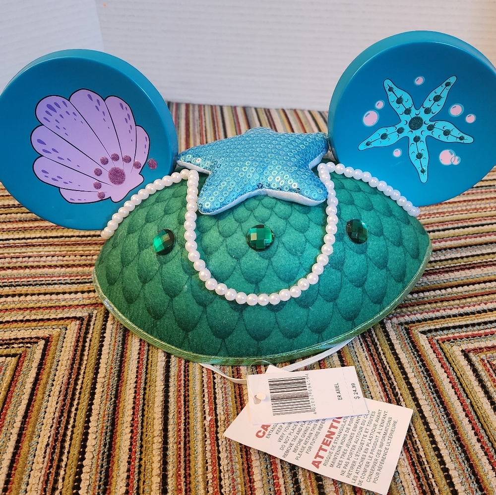 NWT Disney Mickey Ears of Ariel from The Little Mermaid Starfish Shell New